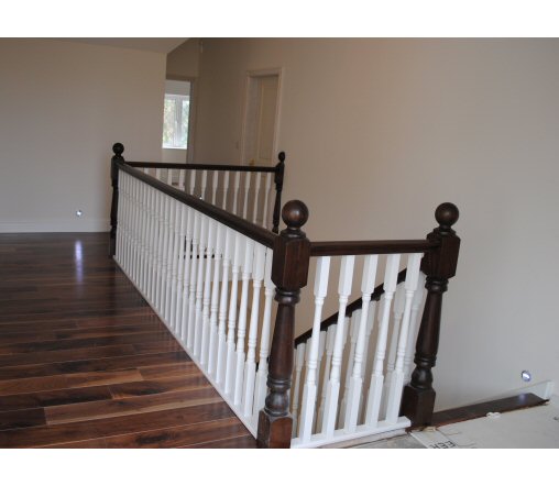 Stairs with curved handrail Stairs with curved handrail