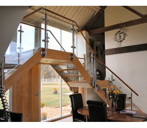 Modern glass and aluminium stairs Modern glass and aluminium stairs